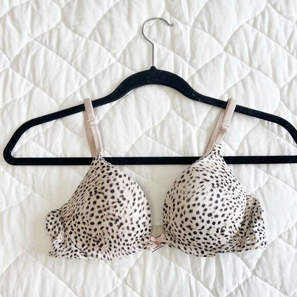 Victoria's Secret Incredible Push-Up Bra 36D Pink Leopard Print - Picture 1 of 7